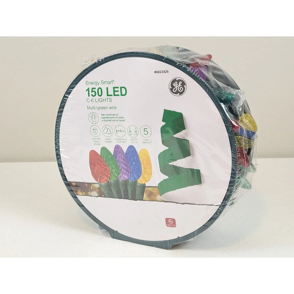 GE Energy Smart 150 C6 Multicolor Faceted Lights on Reel New